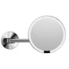 Magnifying LED wall mounted mirror BRUSHED NICKEL