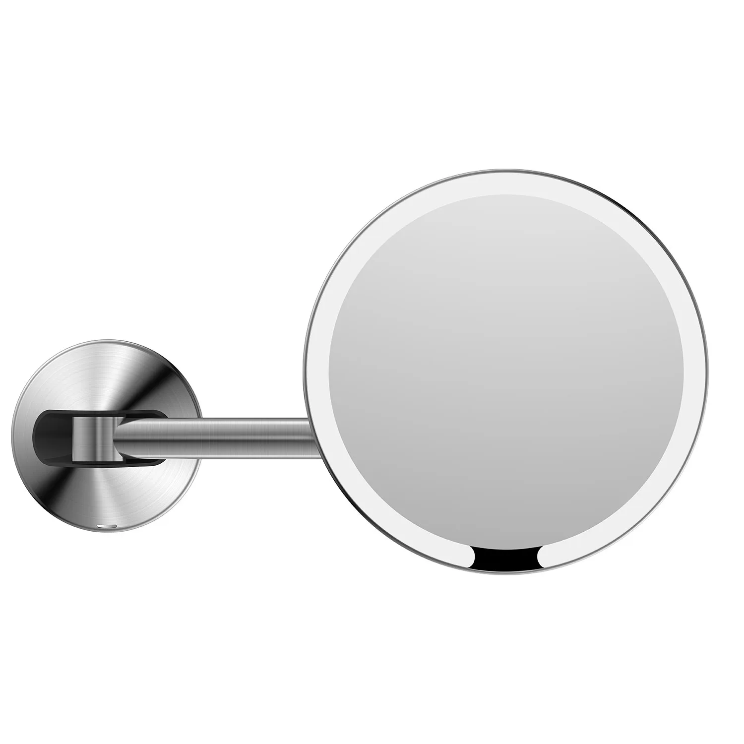 Magnifying LED wall mounted mirror BRUSHED NICKEL