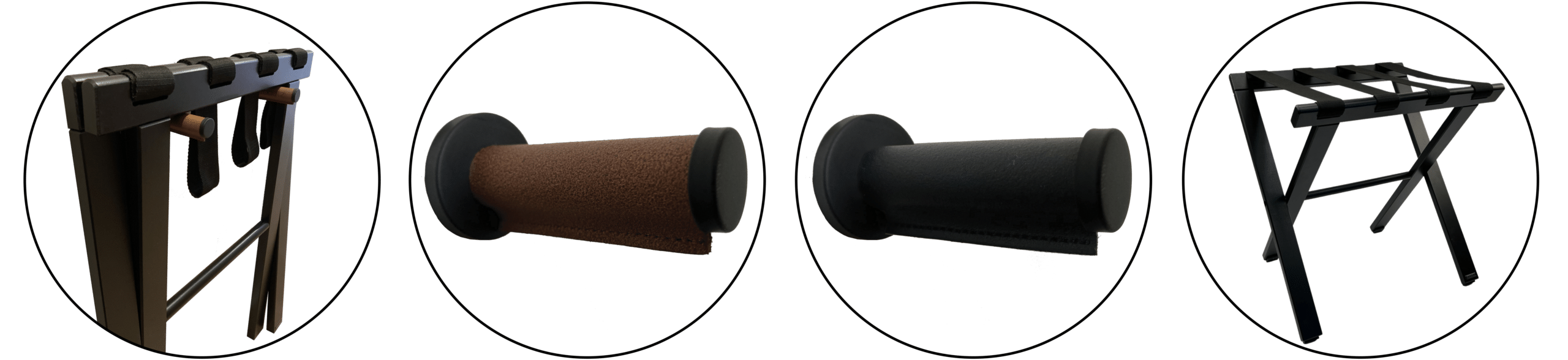 Classic Hotel Suitcase Rack – Beech Wood Black