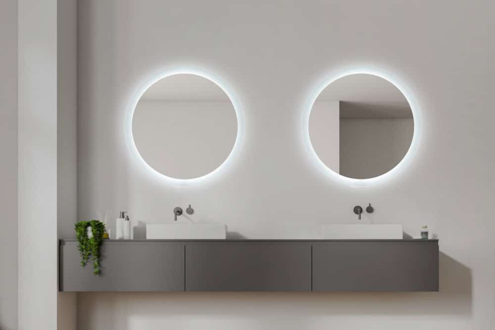 Hotel Mirror with light in frame