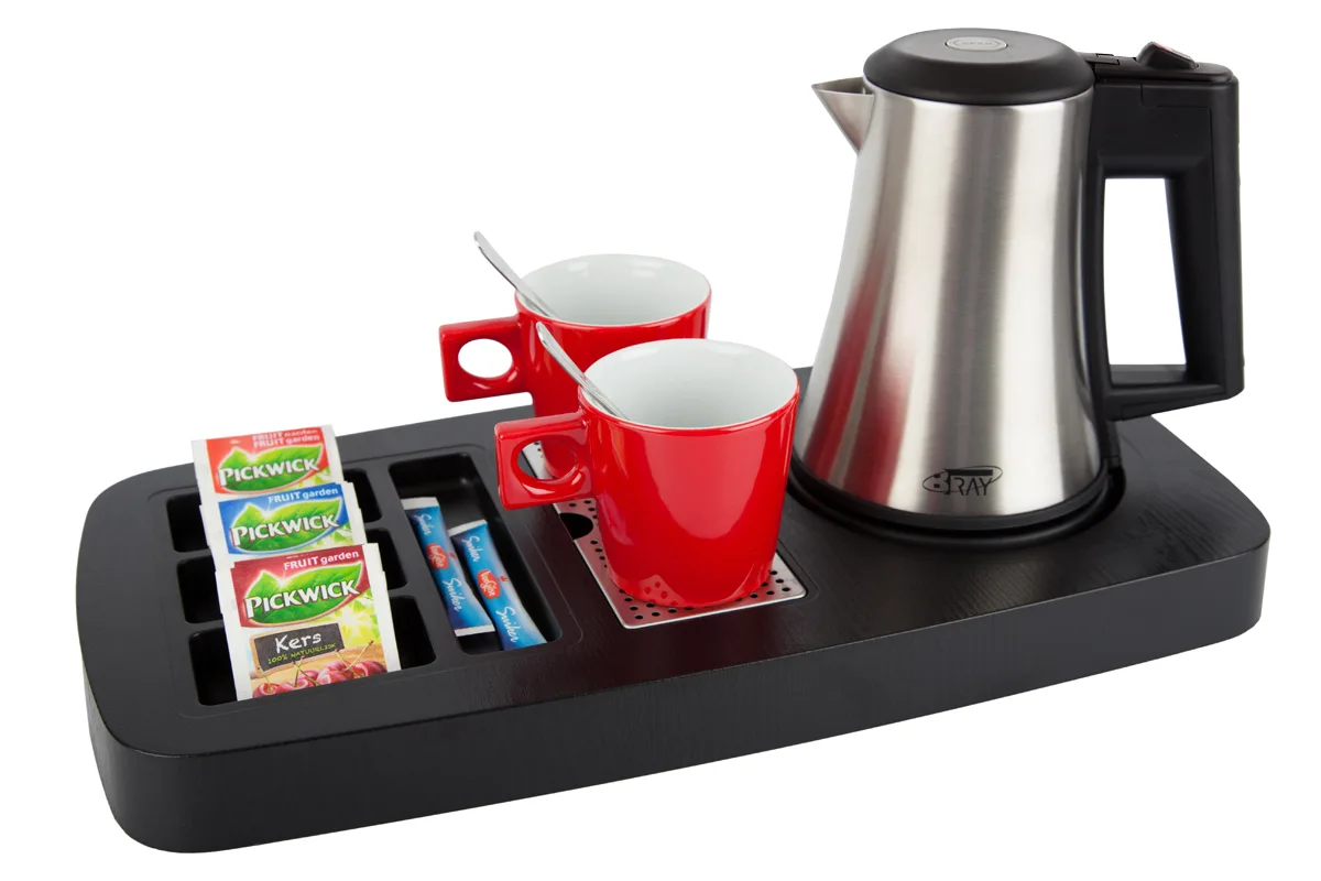 Hospitality-Tray-SENSE-Kettle-STAR-0.5L-RedCups Welcome tray for hotels - SENSE