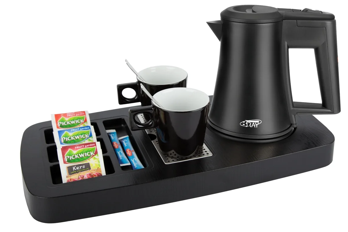 Hospitality-Tray-SENSE-Kettle-STAR-BLACK-0.5L-BlackCups Welcome tray for hotels - SENSE