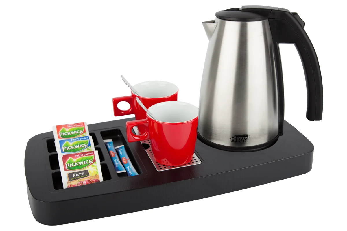 Hospitality-Tray-SENSE-Kettle-STYLE-1.0L-RedCups Welcome tray for hotels - SENSE