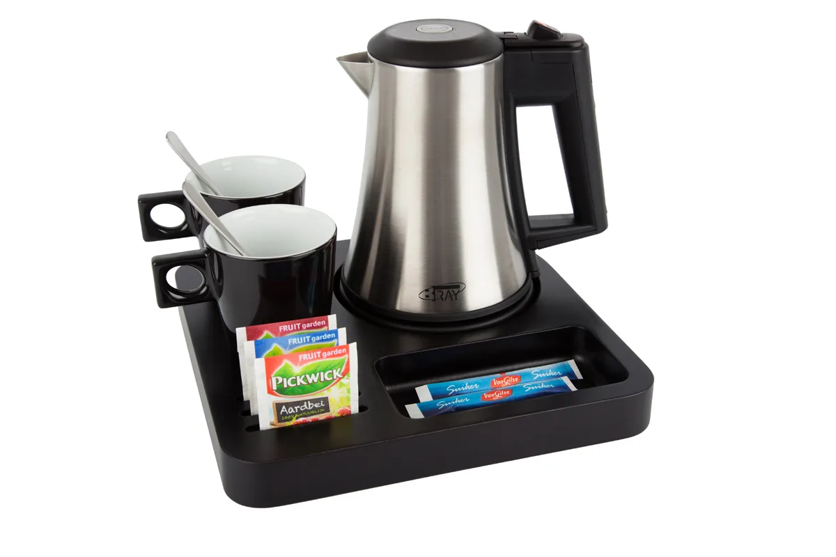 Hospitality-tray-SLIM-Kettle-STAR-0.5L-BlackCups Compact hotel tray Black - SLIM
