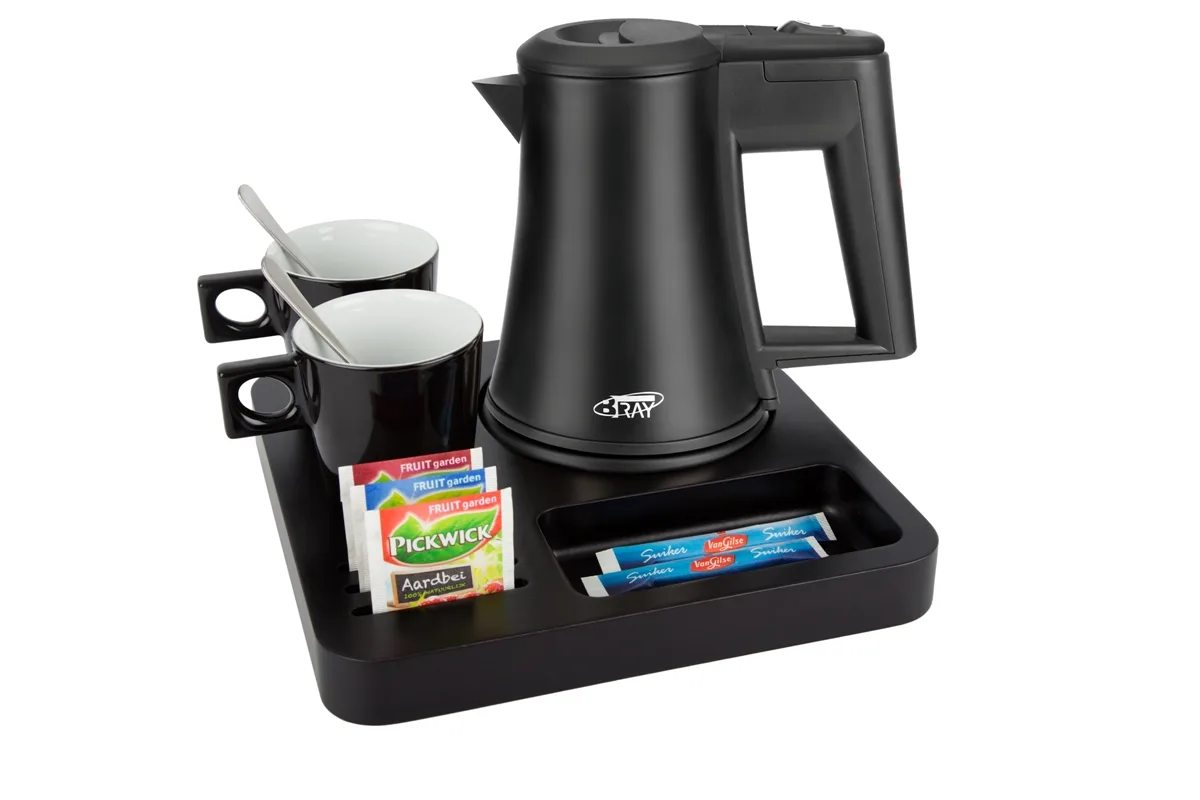 Hospitality-tray-SLIM-Kettle-STAR-BLACK-0.5L-BlackCups Compact hotel tray Black - SLIM