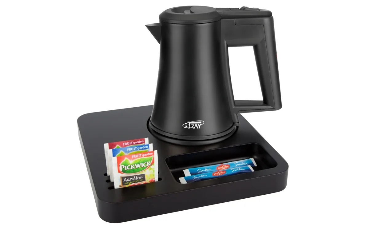 Hospitality-tray-SLIM-Kettle-STAR-BLACK-0.5L-NoCups Compact hotel tray Black - SLIM