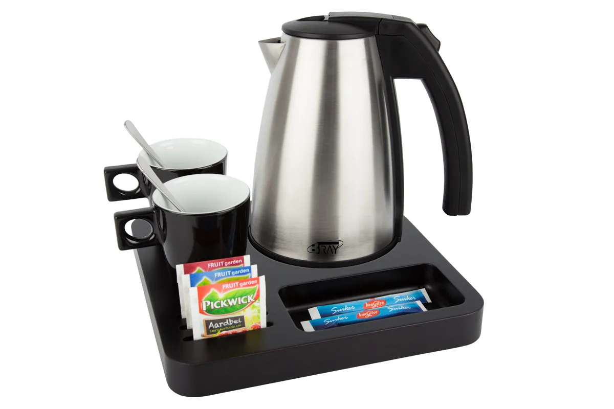 Hospitality-tray-SLIM-Kettle-STYLE-1.0L-BlackCups Compact hotel tray Black - SLIM