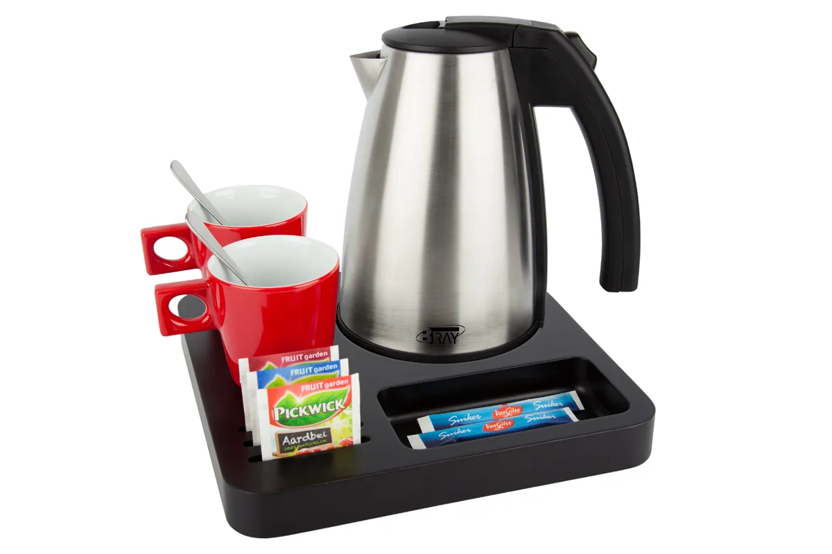 Hospitality-tray-SLIM-Kettle-STYLE-1.0L-RedCups Compact hotel tray Black - SLIM