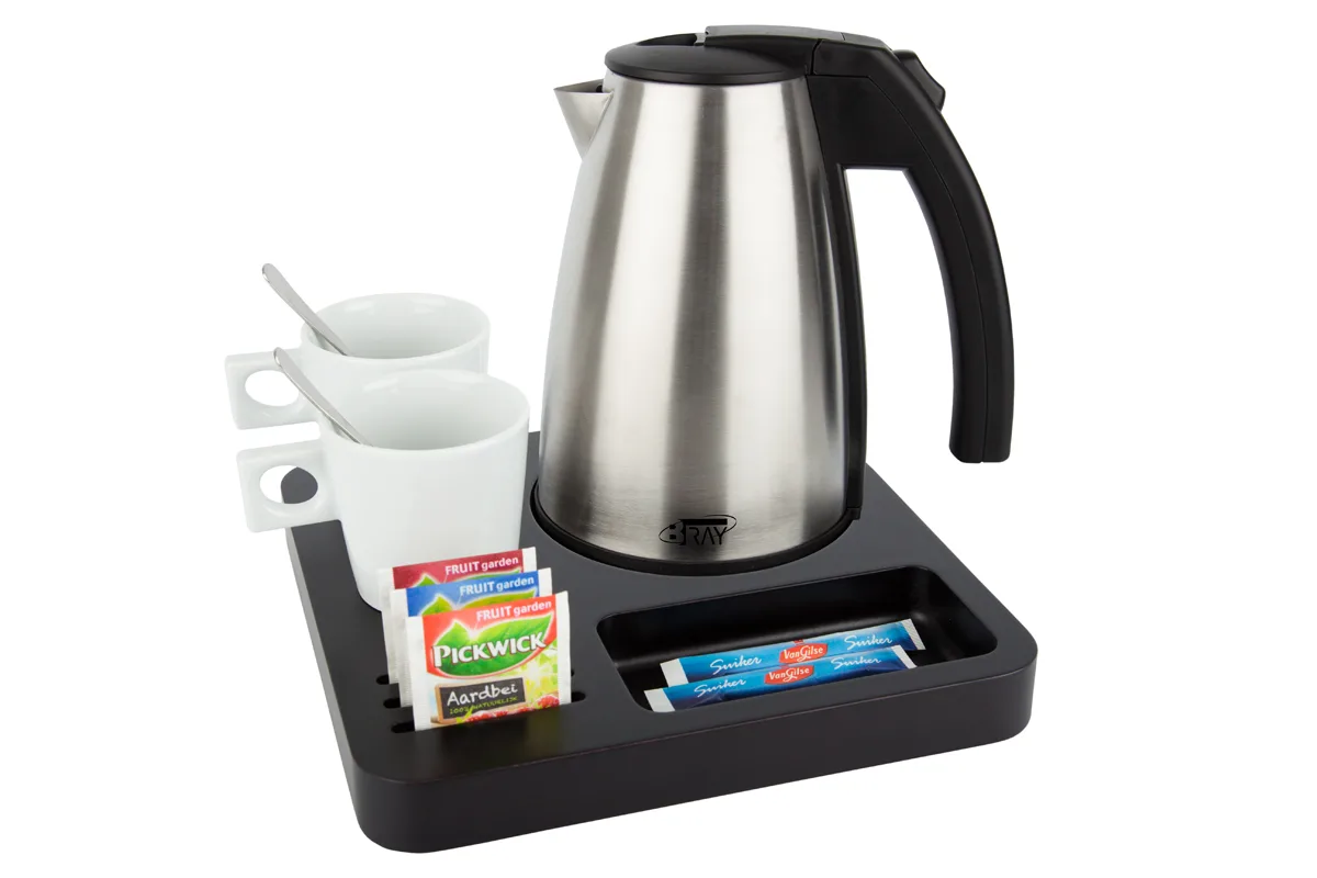 Hospitality-tray-SLIM-Kettle-STYLE-1.0L-WhiteCups Compact hotel tray Black - SLIM