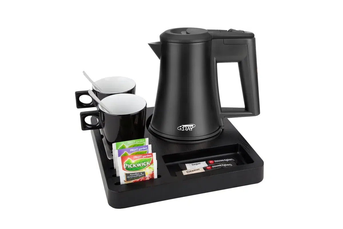 Hospitality-tray-SQUARE-Kettle-STAR-BLACK-0.5L-BlackCups Compact tea tray - SQUARE