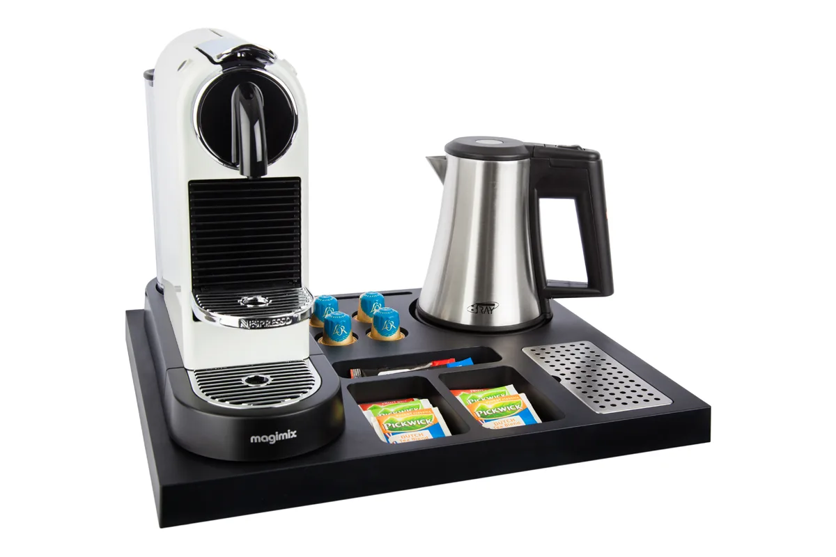 HospitalityTray-SIESTA-Kettle-STAR-0.5L-NoLeaflet-NoCups Plastic coffee and tea tray - SIESTA