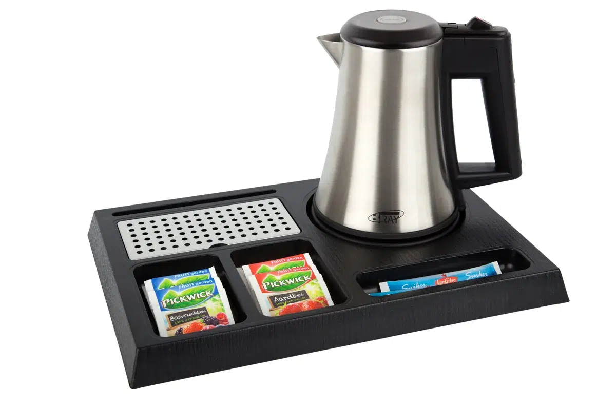 HospitalityTray-STAY-Kettle-STAR-0.5L-NoLeaflet-NoCups Black ABS hospitality tray - STAY