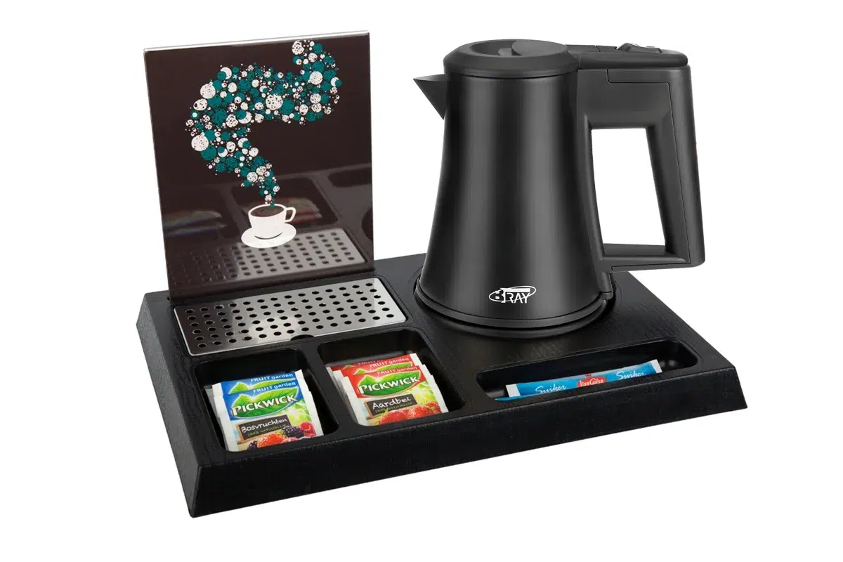 HospitalityTray-STAY-Kettle-STAR-BLACK-0.5L-Leaflet-NoCups Black ABS hospitality tray - STAY