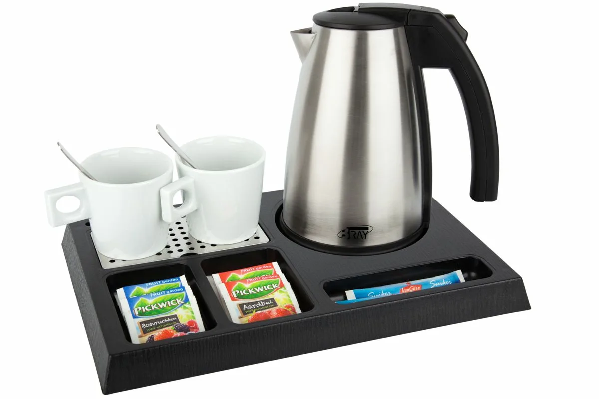 HospitalityTray-STAY-Kettle-STYLE-1.0L-NoLeaflet-WhiteCups Black ABS hospitality tray - STAY