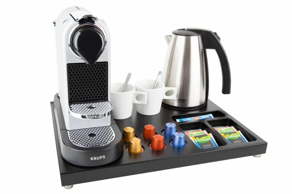 Vassoio di cortesia con macchina caffè e bollitore - SUPREME