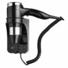 Asciugacapelli murale 1600 Watts Nero/Cromo