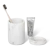Amenity jar with lid for hotel bathroom: Toba white marble look