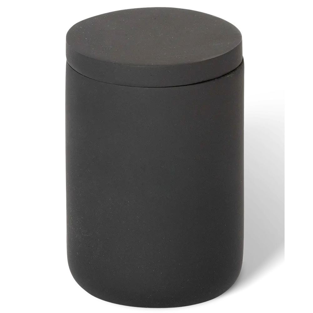 Amenity jar with lid black resin