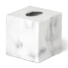 Tissue box square color white murble