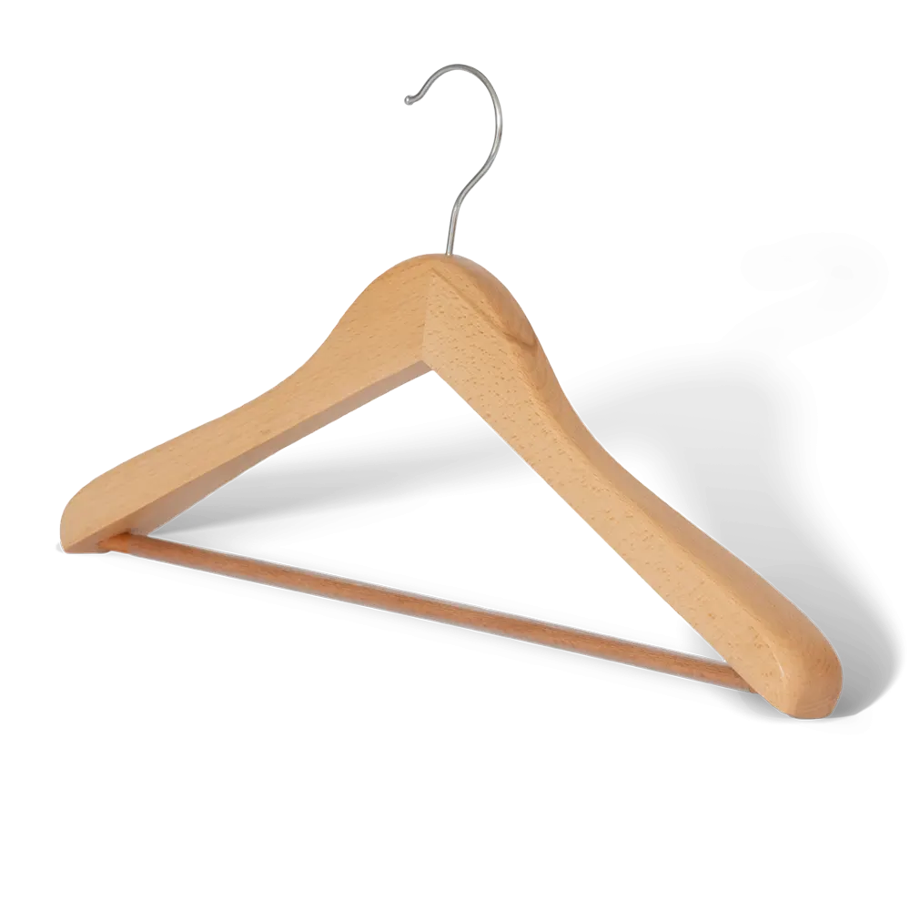 Clothes hanger with hook and bar for hotel room: Edward