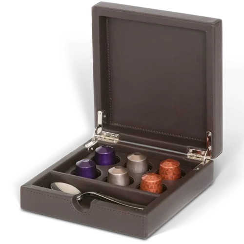 Cofanetto per capsule caffè marrone per hotel ‘New Classic’: Yasur
