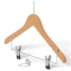 Appendiabiti con sistema antifurto e clip legno naturale