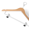 Appendiabiti in legno con sistema antifurto e clip per hotel