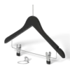 Appendiabiti legno nero con sistema antifurto e clip per hotel