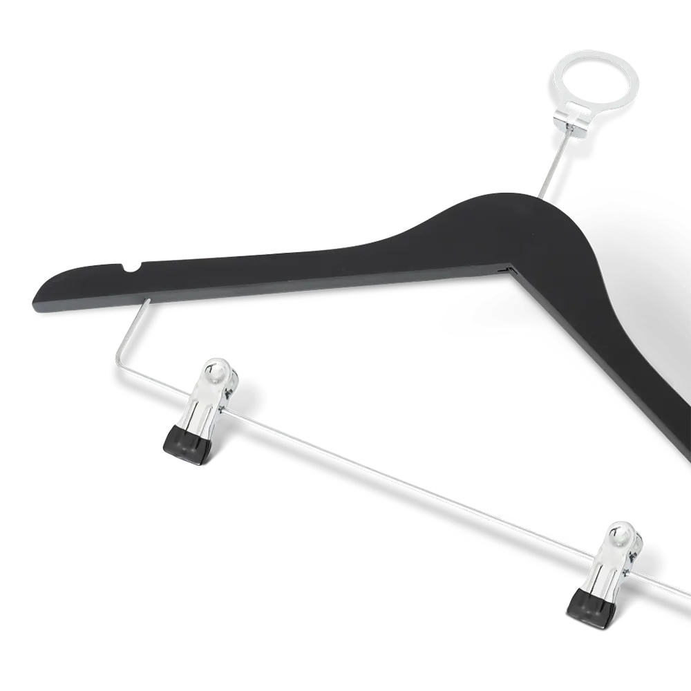 Appendiabiti con sistema antifurto e clip legno nero