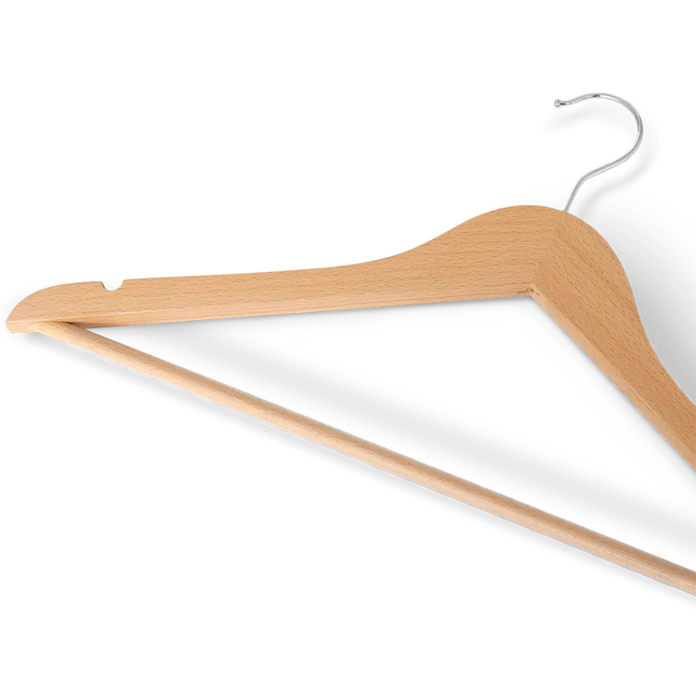 Appendiabiti con gancio e barra per hotel: Melville legno naturale
