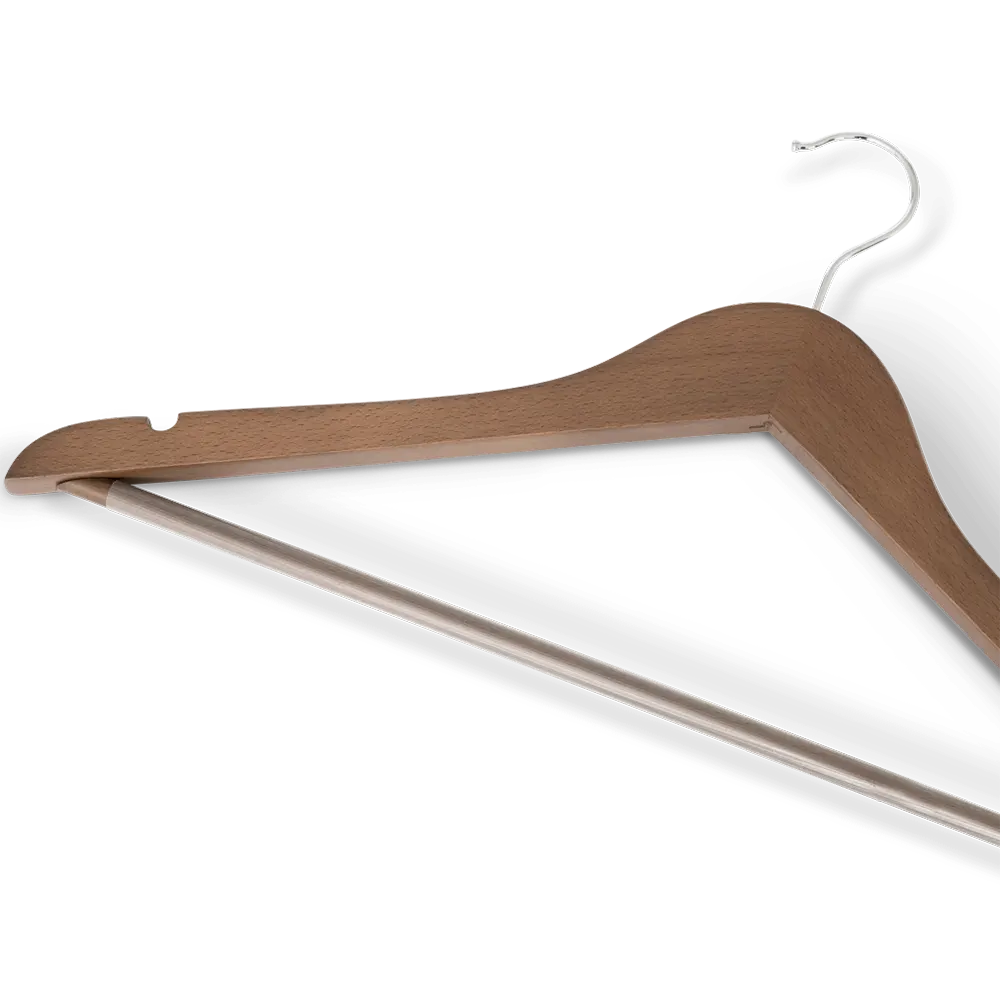 Appendiabiti con gancio e barra per hotel: Melville legno color noce