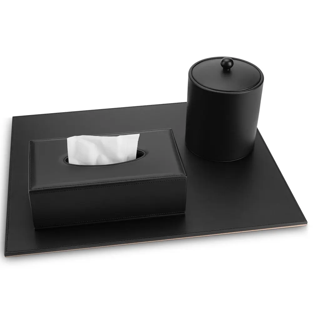 Hotel desk blotter black