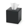Leather square tissue box for hotel black