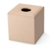 Leather square tissue box for hotel beige