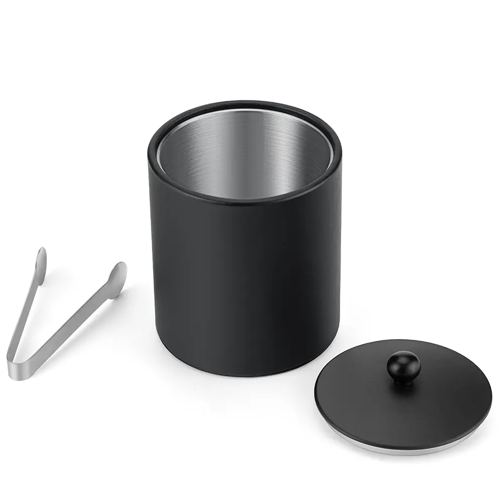 Double-walled ice bucket black