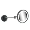 Black Make-up mirror LED for hotel 2 arms chrome 3X