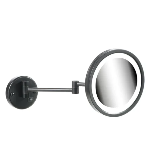 Black Make-up mirror LED for hotel 2 arms chrome 3X