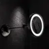Black Make-up mirror LED for hotel 2 arms chrome 3X bathroom