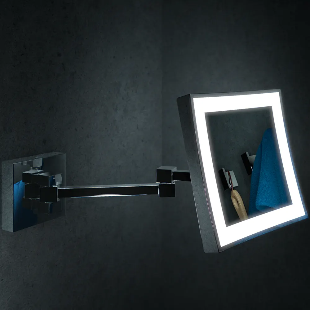 Cosmetic mirror LED 5X Square for hotel