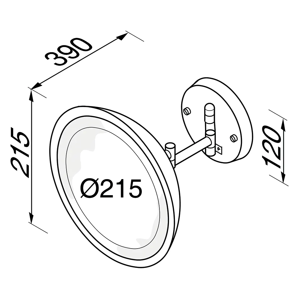Make-up mirror LED for hotel 2 arms chrome
