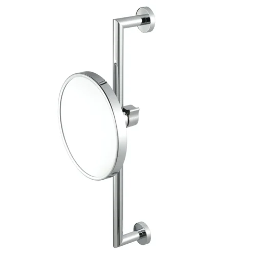 Round Cosmetic mirror on wall rail for hotel