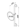 Round Cosmetic mirror on wall rail for hotel tech