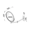 Shaving mirror for hotel make-up mirror 2 arms 911076 technical