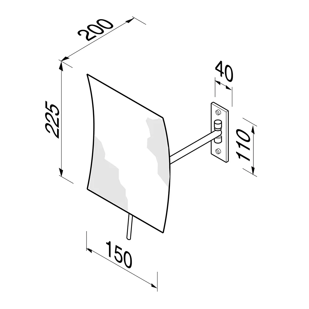 make-up mirror without frame and shaving mirror tech