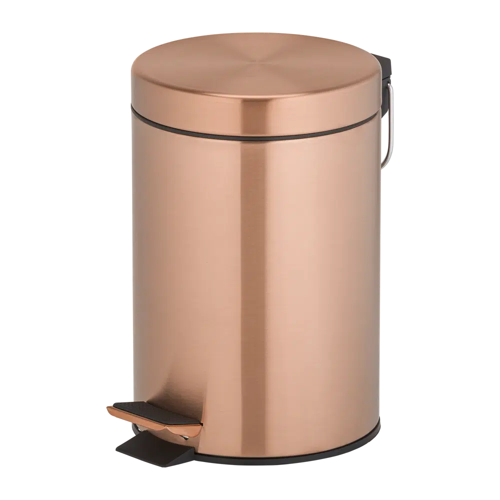 3L freestanding pedal bin for hotels – Brushed Bronze
