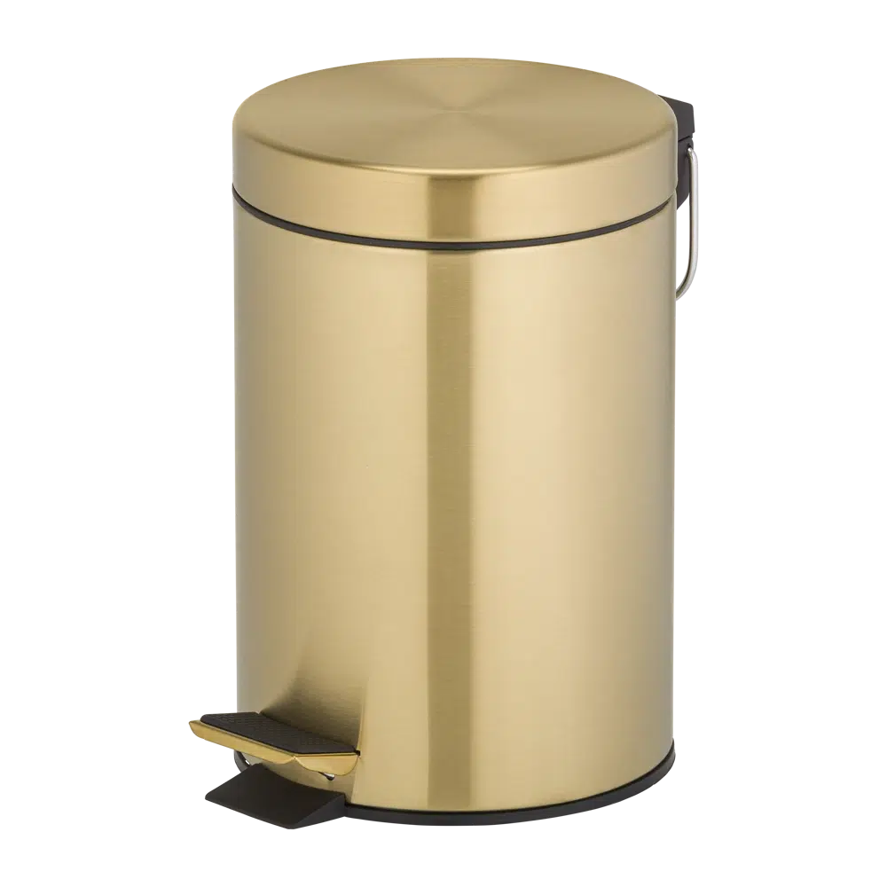 3L freestanding pedal bin for hotels – Brushed Gold