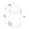 Dimensions &ndash; 169&times;223&times;251 mm 3L softclose pedal bin for hotels