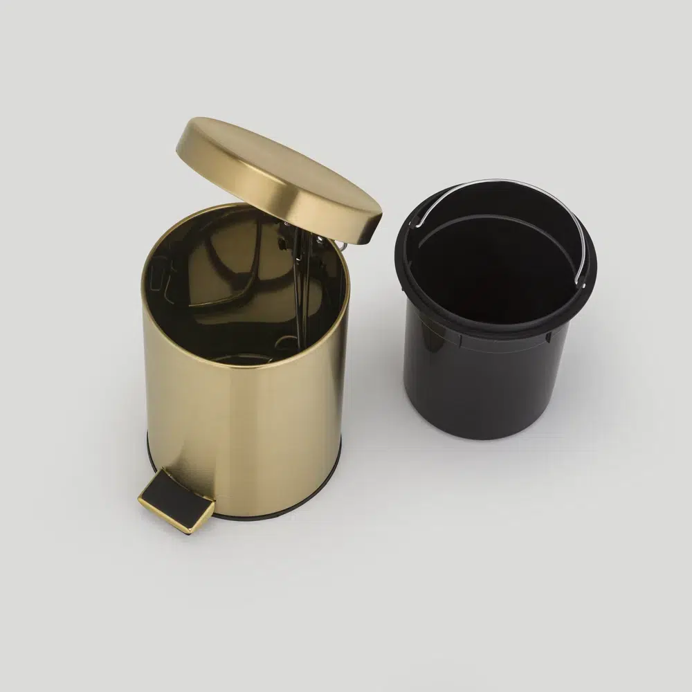 3 litre hotel pedal bin – removable inner bucket detail