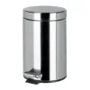 91634 3L freestanding pedal bin for hotels – Chrome front view