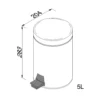 Pedal bin 91635 &ndash; dimensions and size reference